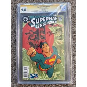 DC Comics Superman Unchained #3 CGC 9.8 Cliff Chiang Signed Variant Cover Blue